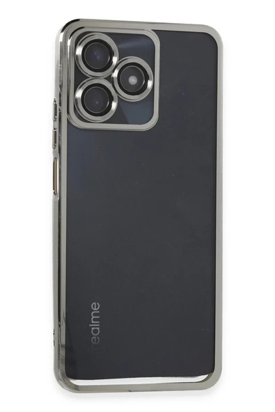 Realme C53 Kılıf Lensli Silikon - Gümüş - 1