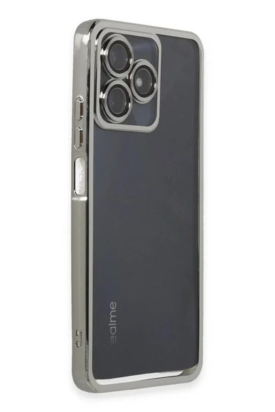 Realme C53 Kılıf Lensli Silikon - Gümüş - 2