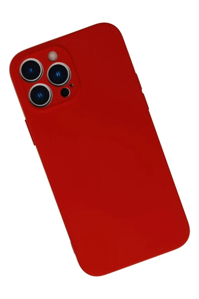 iPhone 13 Pro Max Kılıf Nano içi Kadife Silikon - Kırmızı - 2