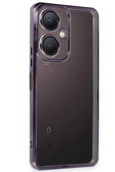 Vivo Y27 Kılıf Lensli Silikon - Mor - 1