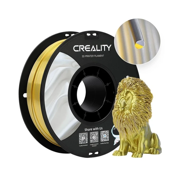 Creality Cr-Silk Pla 1,75mm 3D Filament 1Kg - Altın Gümüş ürün görseli 1