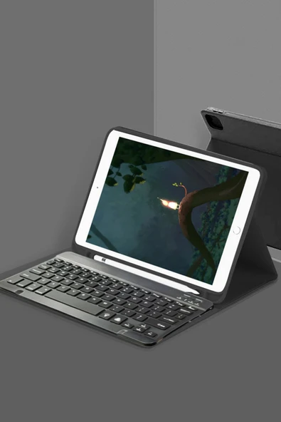 iPad Pro 11 (2024) Kılıf KC01 Smart Klavyeli Tablet Kılıfı - Siyah - 1