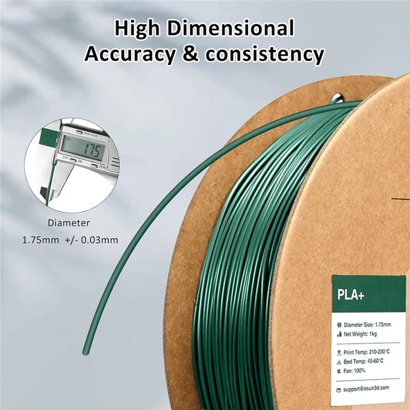 Esun Çam Yeşili Pla+ Filament 1.75mm 1 Kg Plus - Resim 4