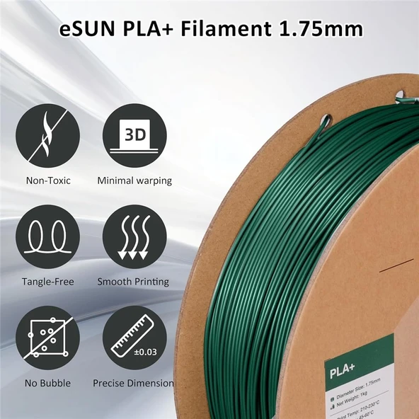 Esun Çam Yeşili Pla+ Filament 1.75mm 1 Kg Plus - Resim 2