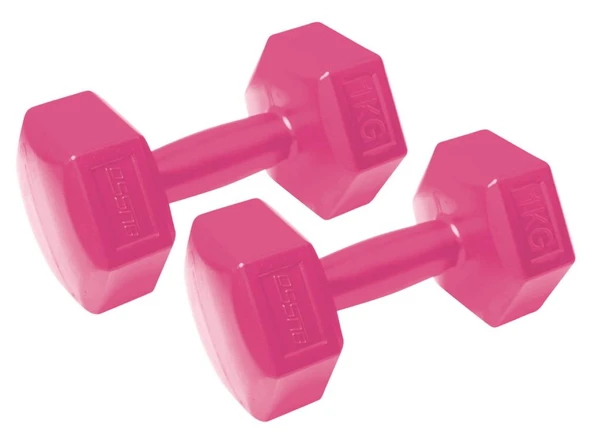 Busso CMT-10 Köşeli Plastik Dambıl Set (1 kg*2 Adet) ürün görseli 1