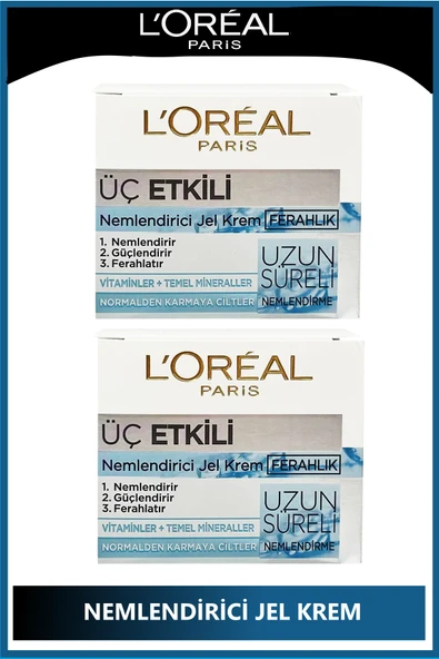 L'Oreal Paris 3 Etki Nemlendirici Jel Krem 50 ml x 2 Adet ürün görseli