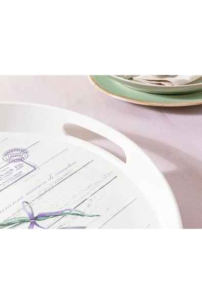 Lavander Yuvarlak Tepsi - Resim 3