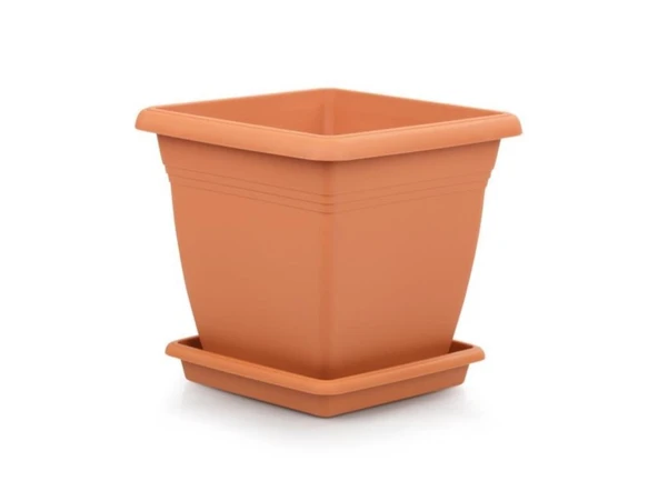 Omnipazar SO-VK05 Villa Kare Tabaklı Saksı Takımı 64 lt Kiremit 3 Adet - Resim 4