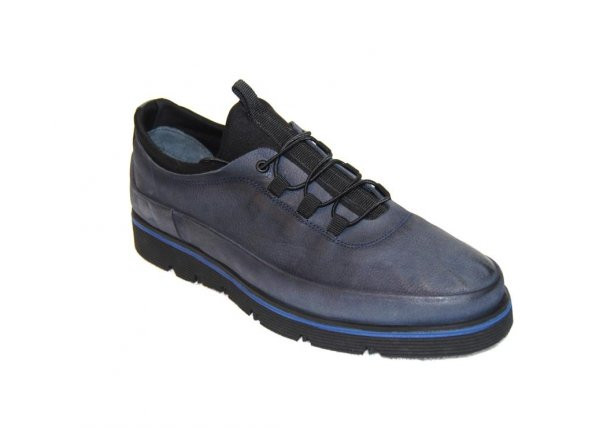 Marcomen Erkek 3337 Hakiki Deri Eva Yakma Lacivert Ayakkabı