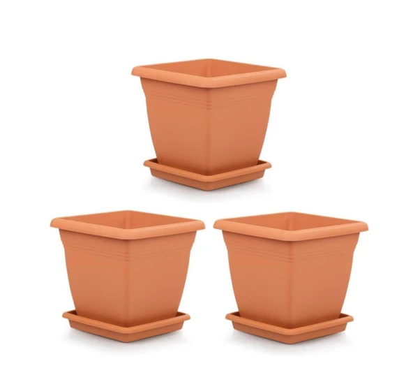 Omnipazar SO-VK05 Villa Kare Tabaklı Saksı Takımı 64 lt Kiremit 3 Adet ürün görseli