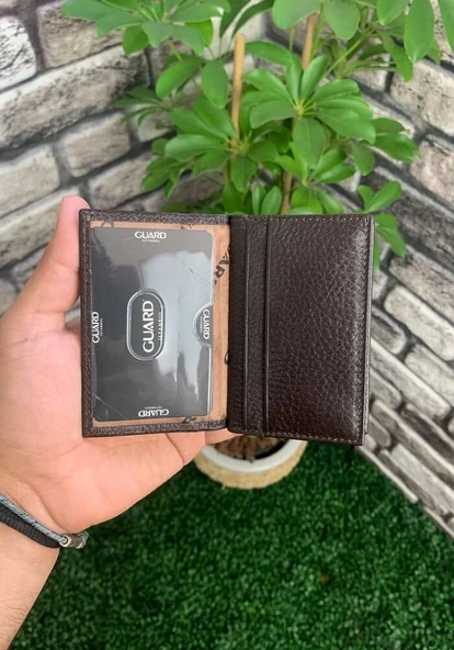 Guard Kahverengi Hakiki Deri Kartlık Erkek / Kadın P1169 - Resim 4