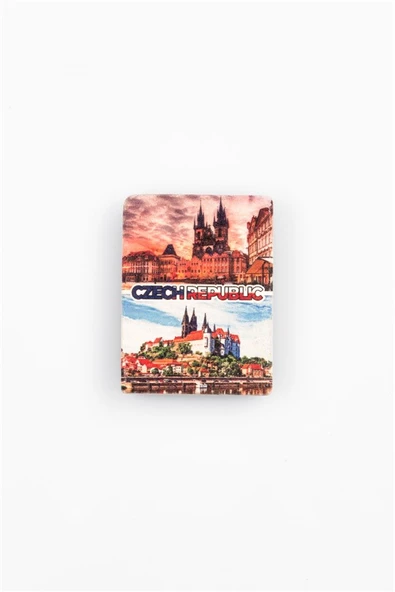 Çek Cumhuriyeti Temalı Taş Magnet - Resim 3