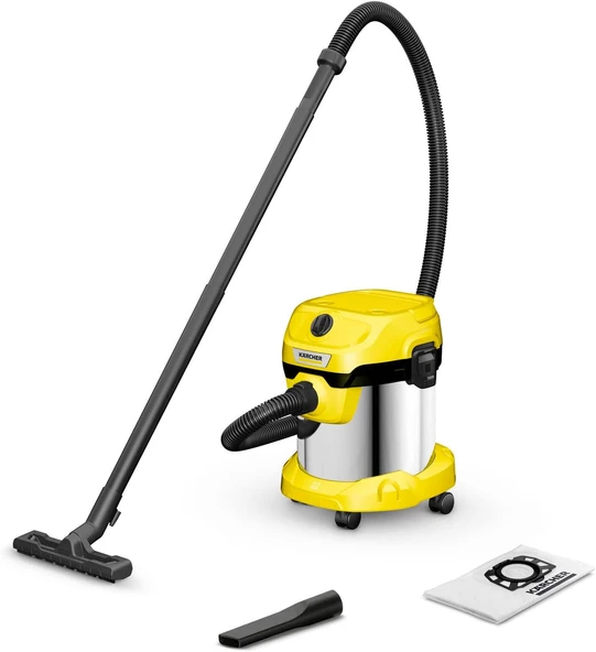 Karcher WD 2 Plus S V-15/4/18 Islak Kuru Elektrikli Süpürge,Üfleme Fonksiyonlu, 1000 W, 15 L
