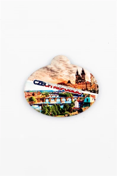 Çek Cumhuriyeti Prag Temalı Oval Magnet - Resim 2