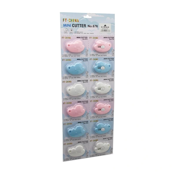 12 ADET MINI CUTTER MİNİ CEP - ÇANTA FALÇATA - MAKET BIÇAK (5047)