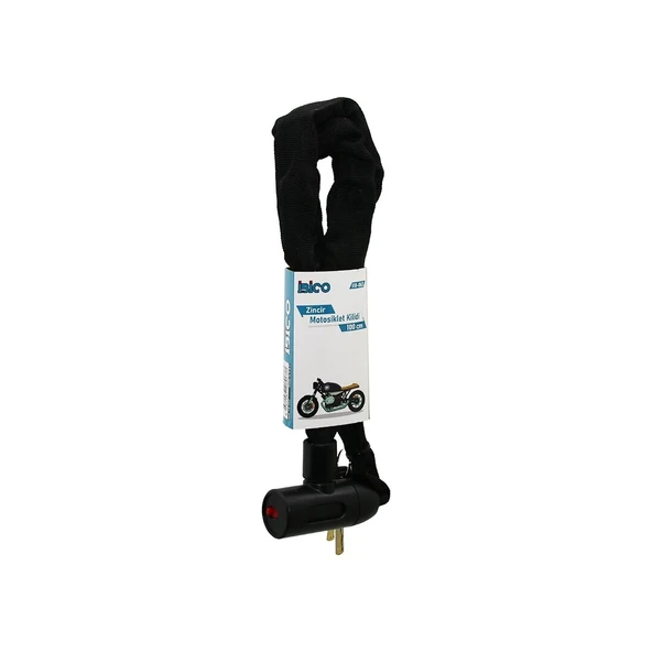 ZİNCİRLİ ANAHTARLI  MOTOR - BİSİKLET KİLİT BEZ KILIFLI AÇ-KAPA KİLİT KAPAK 100CM (5047)