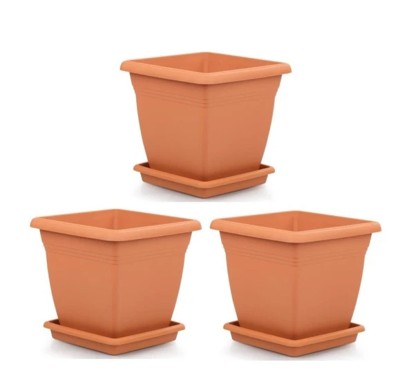 Omnipazar SO-VK06 Villa Kare Tabaklı Saksı Takımı 110 lt Kiremit 3 Adet ürün görseli