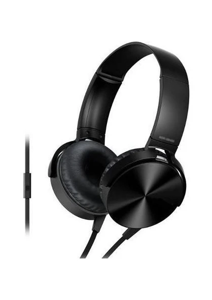 EslifeTech26Aksesuar MDR-XB450AP Extra Bass Kulaküstü Kablolu Kulaklık Mikrofonlu Start-Stop Tuşlu SİYAH - 2