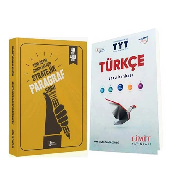 Limit TYT Türkçe ve İsem Yayınları Stratejik Paragraf Soru Bankası Seti 2 Kitap ürün görseli 1