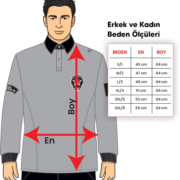 Özel Güvenlik Kışlık Tişört-Sweat, Uzun Kollu, Güvenlik Üniforma Kışlık Tişört-Sweat, Şık ve Konforlu - 6
