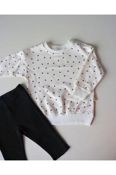 TinyAlp Bacis Rahat ve Yumuşacık Kumaş Fitilli Alt Üst Kız Bebek Takım - 8