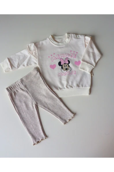 TinyAlp Bacis Rahat ve Yumuşacık Kumaş Fitilli Alt Üst Kız Bebek Takım