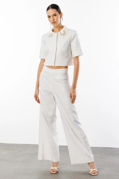 Yaka İşleme Detaylı Ceket-Pantolon Takim Nefeli - 3