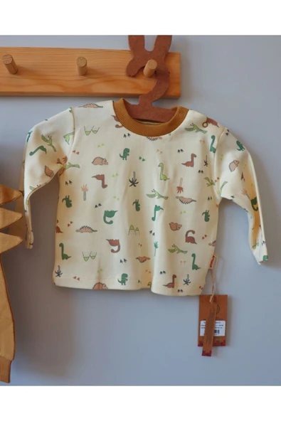TinyAlp Dino Desenli Soft Renkli Erkek Bebek İkili Takım - 2