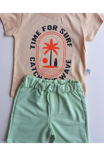 TinyAlp Yazlık Erkek Çocuk Rahat ve Tasarım Desenli Şortlu Takım - 8