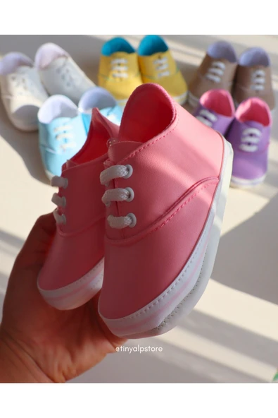 TinyAlp Bayramlık Retro Soft Renkli Tasarım Desenli Tabanı Yumuşacık Renkli Kız Erkek Bebek Ayakkabısı - 8