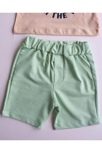 TinyAlp Yazlık Erkek Çocuk Rahat ve Tasarım Desenli Şortlu Takım - 9