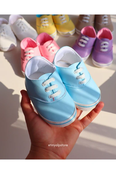 TinyAlp Bayramlık Retro Soft Renkli Tasarım Desenli Tabanı Yumuşacık Renkli Kız Erkek Bebek Ayakkabısı - 5