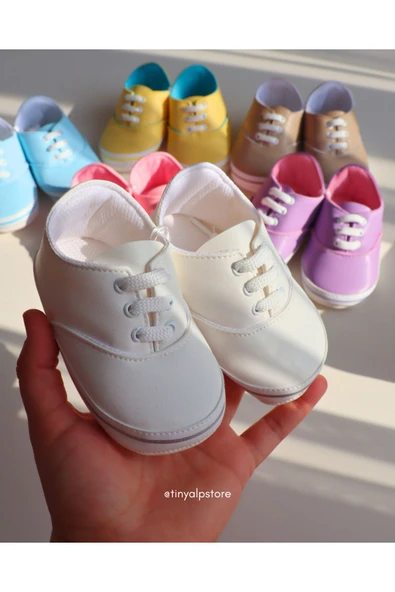 TinyAlp Bayramlık Retro Soft Renkli Tasarım Desenli Tabanı Yumuşacık Renkli Kız Erkek Bebek Ayakkabısı - 3