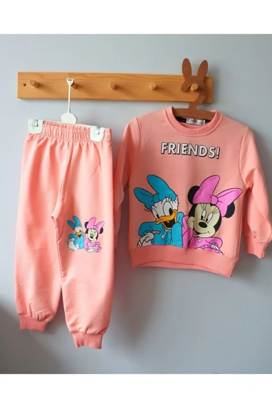 TinyAlp Rahat ve Kaliteli Esneyen Basic Kumaş Friends Kız Çocuk İkili Takım - 7