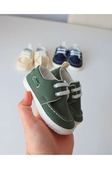 TinyAlp Yazlık Keten Kumaş Soft Ve Naturel Tasarım Bebek Ayakkabısı - 8