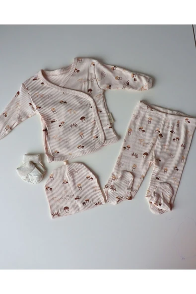 TinyAlp Yenidoğan Bebek Hediye Kutusu ( 3'lü Bebek takımı, bebek çorabı, ayakkabı) - 2