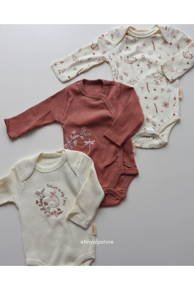 Necix's Pamuklu Rahat Sevimli Tasarım Hayvan Desenli Uzun Kollu Yenidoğan Kız Erkek Bebek Zıbın