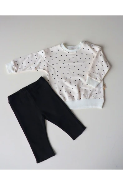 TinyAlp Bacis Rahat ve Yumuşacık Kumaş Fitilli Alt Üst Kız Bebek Takım - 5