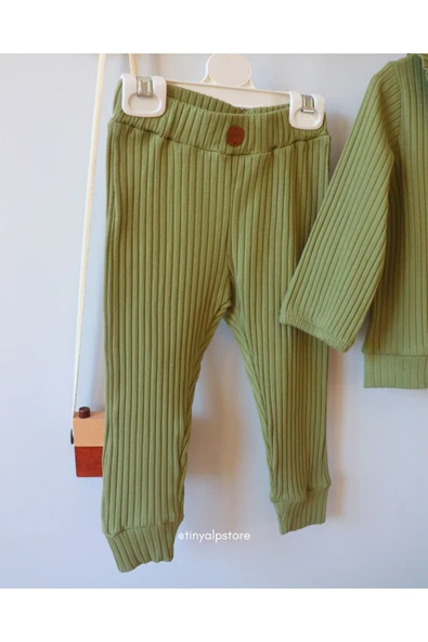 TinyAlp Bebe Yaka Naturel Rahat Kumaşlı Esnek Kız Çocuk Takım - 3