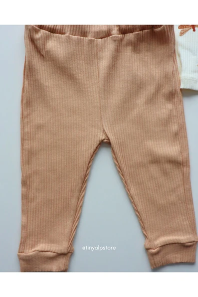 Necix's Pamuklu Rahat Kumaş Tasarım Yusufçuk Desenli Kız Bebek 2'li Alt Üst Takım - 4