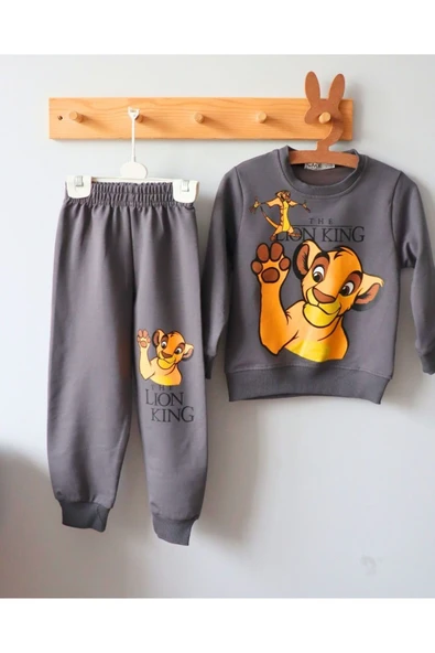 TinyAlp Rahat ve Kaliteli Esneyen Kumş Lion King Erkek Çocuk İkili Takım