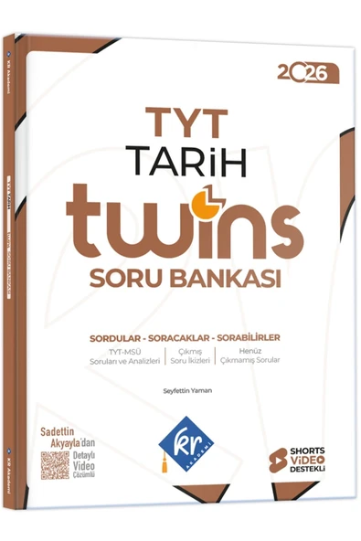 TYT Twins Tarih Soru Bankası KR Akademi Yayınları ürün görseli