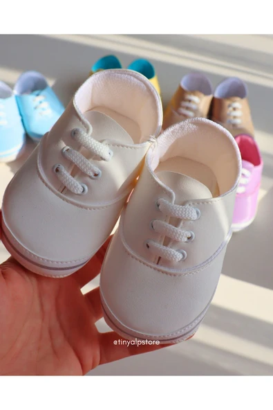 TinyAlp Bayramlık Retro Soft Renkli Tasarım Desenli Tabanı Yumuşacık Renkli Kız Erkek Bebek Ayakkabısı - 4