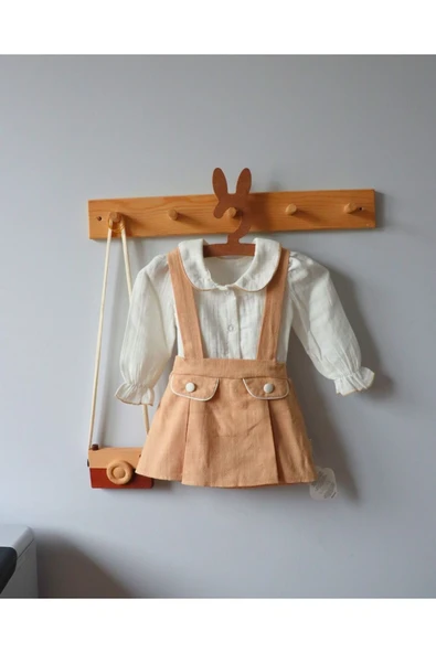 TinyAlp Bebe Yaka Tasarım Ve Şık Rahat Kalıp Müslin Gömlekli Kız Bebek Elbisesi