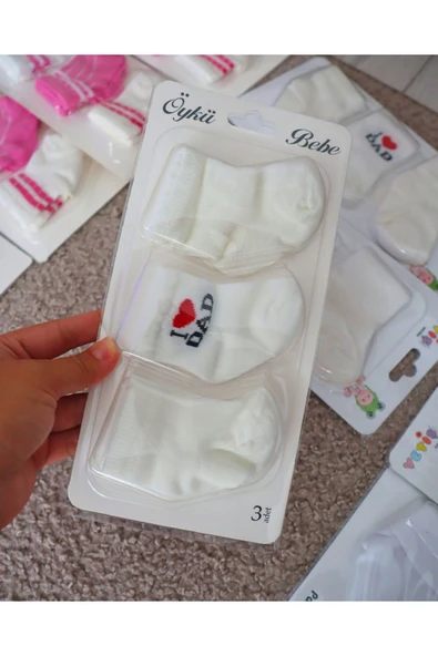 TinyAlp 3'lü Yenidoğan Organik Pamuk Yumuşak Bebek Soft Renkli Çorap - 7