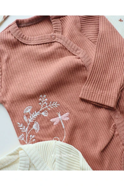 Necix's Pamuklu Rahat Sevimli Tasarım Hayvan Desenli Uzun Kollu Yenidoğan Kız Erkek Bebek Zıbın - 4