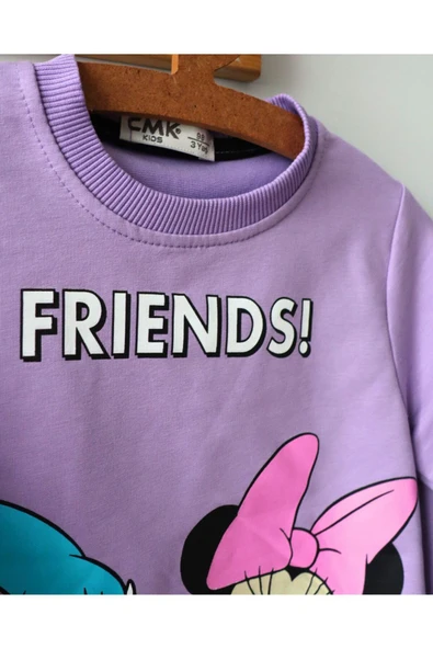 TinyAlp Rahat ve Kaliteli Esneyen Basic Kumaş Friends Kız Çocuk İkili Takım - 6