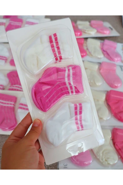 TinyAlp 3'lü Yenidoğan Organik Pamuk Yumuşak Bebek Soft Renkli Çorap - 5