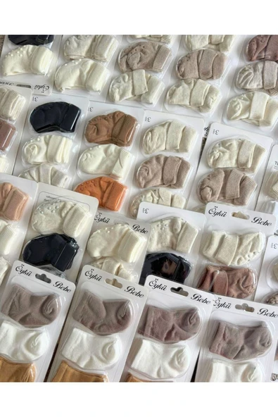 TinyAlp 3'lü Yenidoğan Organik Pamuk Yumuşak Bebek Soft Renkli Çorap - 2