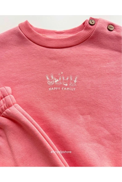 TinyAlp Şardonlu 3 Iplik Kalın Kumaş Kışlık Kargo Cep Detaylı Kapüşonlu Bebek Alt Üst Takımı - 8